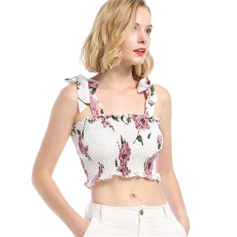 New Sexy Summer Camis Slim Flowers Print Sling Vest Female Short