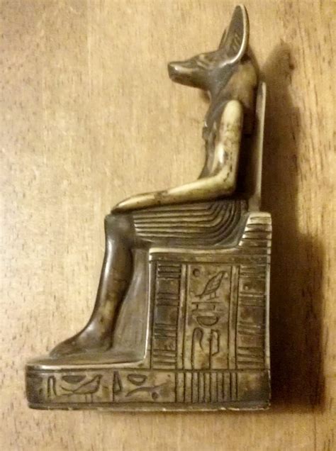 Vintage Statue Of Egyptian God Anubis The Jackal Hand Made Resin 6 15 Cm