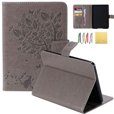 Kindle Paperwhite Case Allytech Embossed Cat And Tree Pu Leather Stand