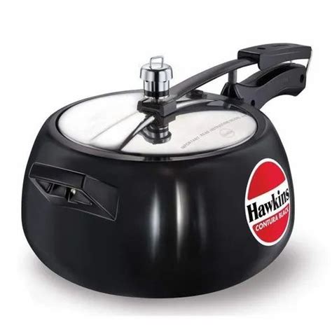 Hawkins Contura Black Pressure Cooker 5 Litre Black Hard Anodized