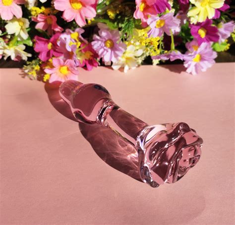 Pink Rose Glass Dildo Glass Butt Plug Glass Anal Plug Sex Etsy Australia