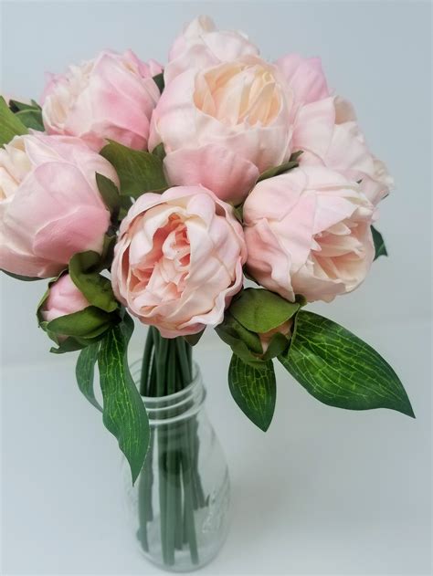 From Ca Usa Real Touch Peony Artificial Flowers 6 Pcs For Etsy