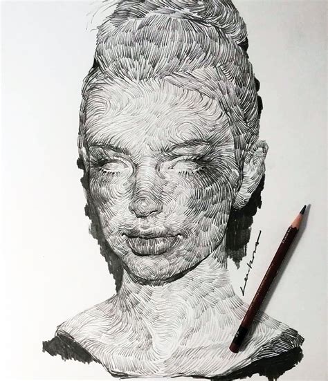 Swirling Lines And Swaths Of Charcoal Form Dramatic Portraits By Leek