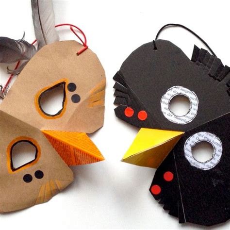 Vogelmasken Für Kinder Handmade Kultur Tiermasken Basteln