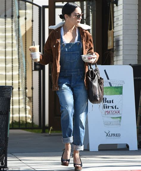 Her father, greg hudgens, a firefighter, has irish and native american ancestry. Vanessa Hudgens stylish in dungarees and camel jacket ...