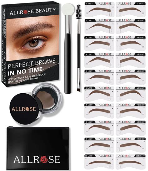 Buy Allrose Eyebrow Stamp And Eyebrow Stencil Kit Eye Brow Stamping