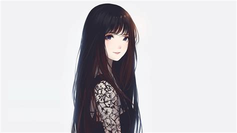 Download 1920x1080 Wallpaper Cute Long Hair Blue Eyes Anime Girl