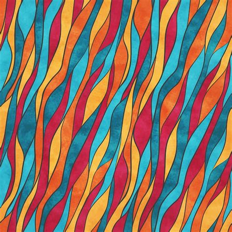 Premium Vector Colorful Wavy Lines Abstract Seamless Pattern With