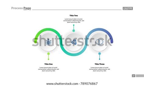 Three Step Process Chart Slide Template Stock Vector Royalty Free