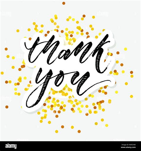 Thank You Watercolor Lettering Calligraphy Vector Illustration Stock