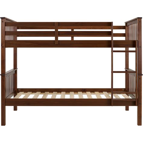 Walker Edison Solid Wood Twin Over Twin Bunk Bed Beds Furniture