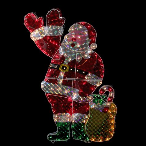4ft Holographic Lighted Waving Santa Claus Christmas Yard Art Decoration Michaels
