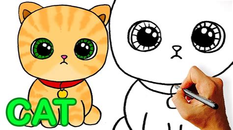 Very Easy How To Draw Cute Cartoon Cat Easy Art For Kids