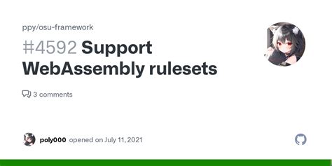 Support Webassembly Rulesets · Issue 4592 · Ppyosu Framework · Github