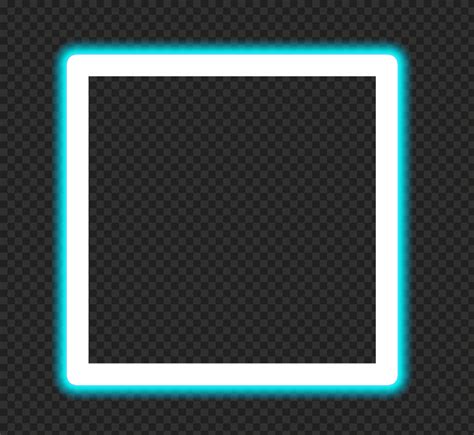 Hd Blue Cyan Neon Square Frame Border Png Citypng