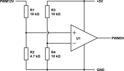 Electronic Convert 12v Pwm Circuit To 5v Pwm Using Opamp Itectec