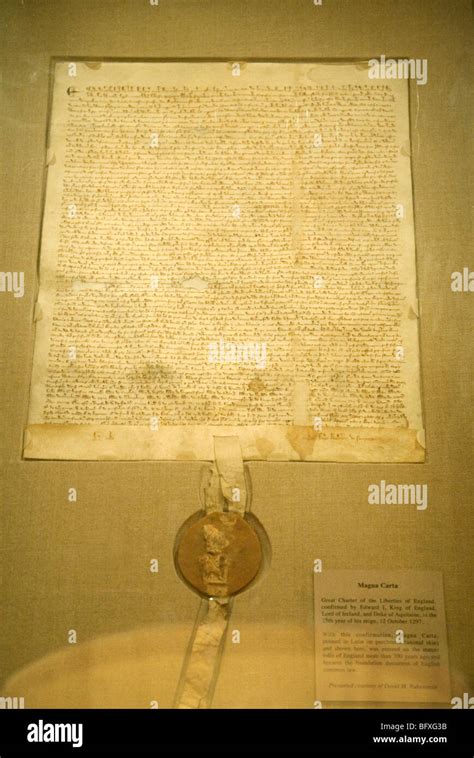 Original Copy Of The Magna Carta Document On Loan To The National