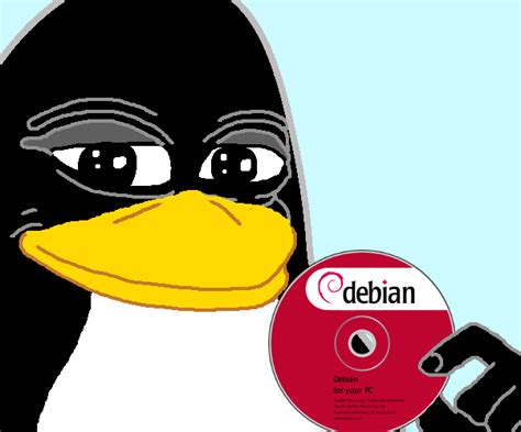Smug Tux Debian Edition Linux Know Your Meme