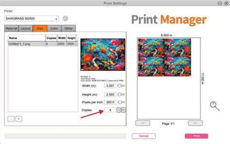 Sawgrass Print Manager - How to make copies of an image and adjust ...