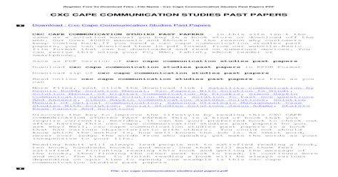 Geography csec pass paper 2010. Cxc Cape Communication Studies Past Papers - ... Cxc Cape Communication Studies Past Papers ...