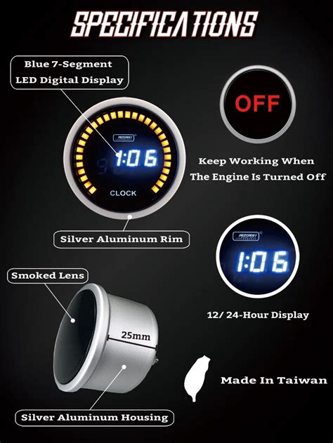 Mm Hours Display Segment Blue Led Digital Clock With Silver