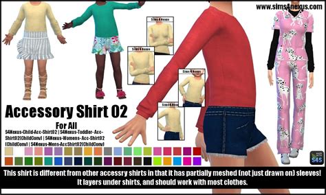 Sims 4 Nexus — Accessory Shirt 02 For All Go To Download Page