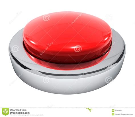 Big Red Button Stock Illustration Image Of Object Circle 26365162