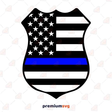 Thin Blue Line Police Badge Svg File Design Premiumsvg