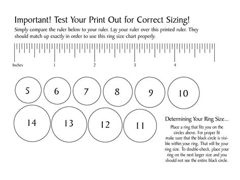 Image Result For Ring Sizing Chart Printable Ring Size Chart Ring