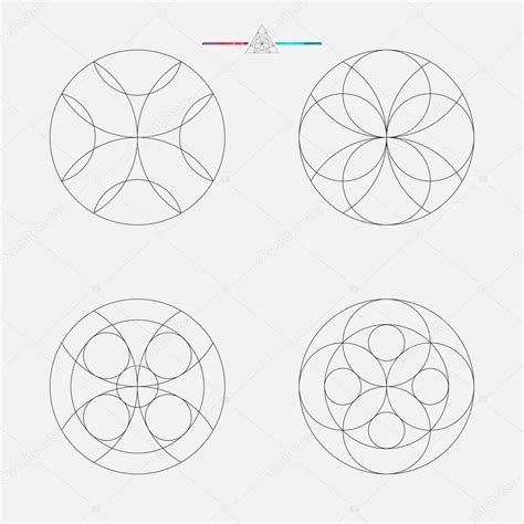 Set Of Geometric Elements Line Design Circle Pattern Vector