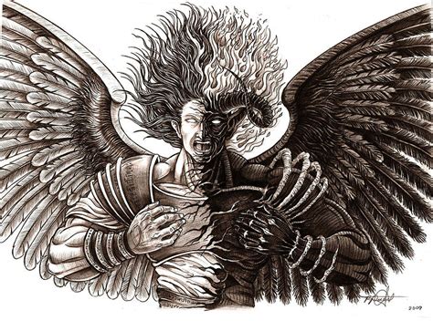 Angel Or Demon Drawing By Rommel Pascual Fine Art America