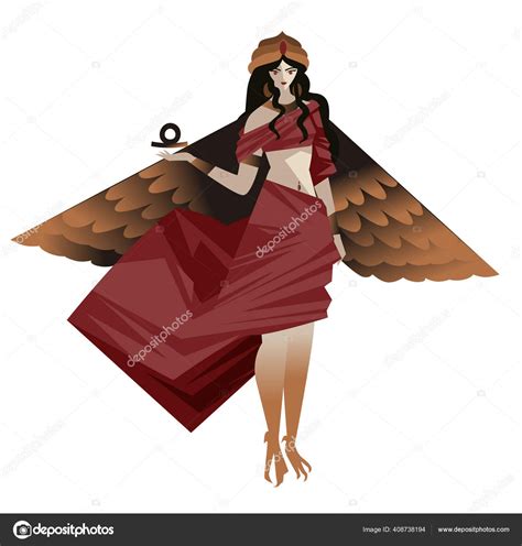 Ishtar Mesopotamia Winged Bird Woman Goddess Stock Vector Image By