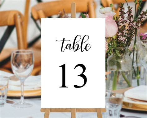 5x7 And 4x6 Table Numbers 1 20 Instant Download Printable Etsy