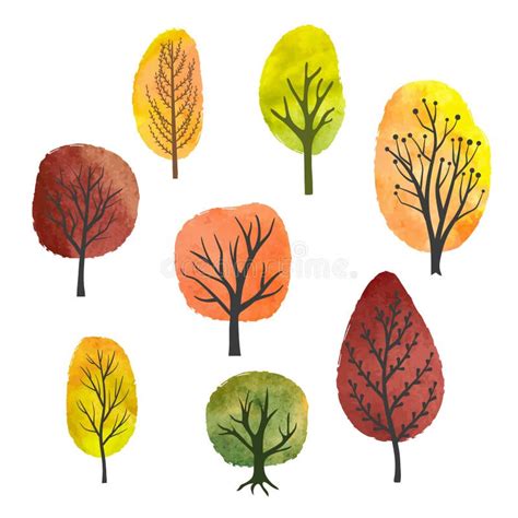Set Of Abstract Trees Concepts Of Idea Ecology Connection Creative