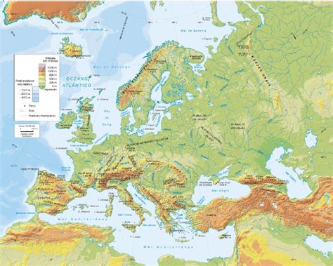 mapa da europa físico político regionais mundo educação