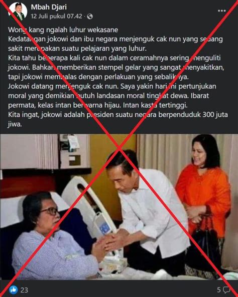 Posts Share Altered Image Of Indonesian President Visiting Muslim Preacher At Hospital