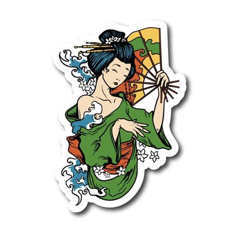 Japanese Geisha Vinyl Sticker Bs005 Cultural Symbol Stickers