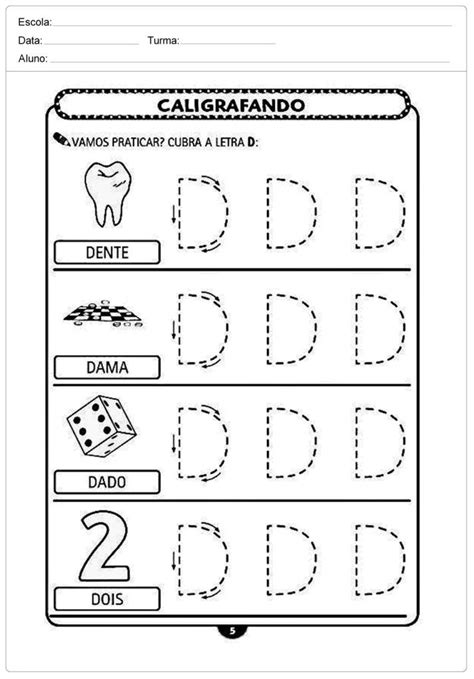 Grafomotricidad Letra D 20 Manualidades A Raudales