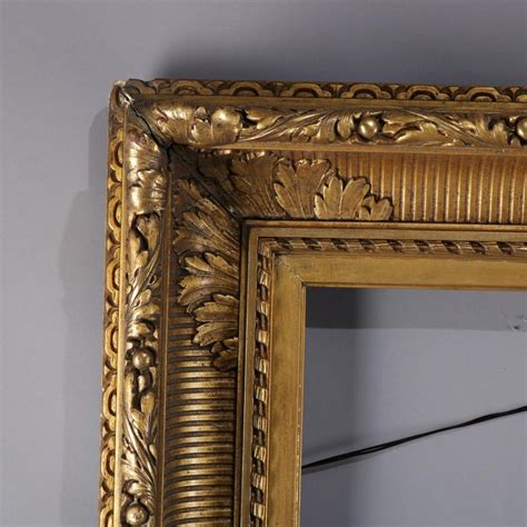 Oversized Antique First Finish Cove Molded Acanthus Giltwood Art Frame