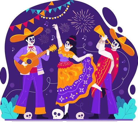 Premium Vector Mexican Day Of The Dead Dia De Los Muertos Skeleton