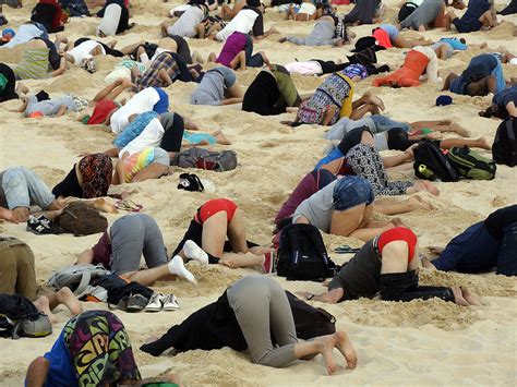 G20 Australians Bury Their Heads In The Sand Literally