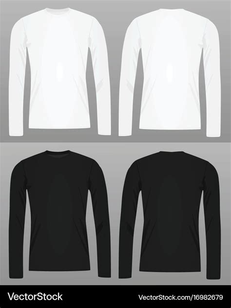 Long Sleeve T Shirt Template Royalty Free Vector Image
