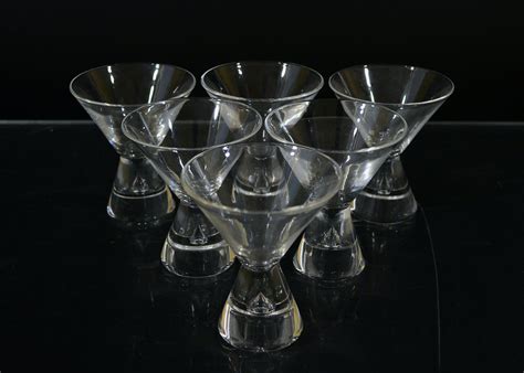 Set Of Modernist Steuben Martini Glasses Ebth