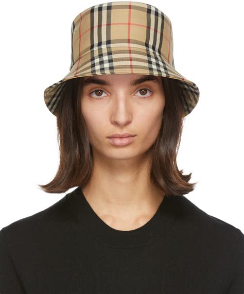 Burberry Beige Vintage Check Bucket Hat Shopstyle