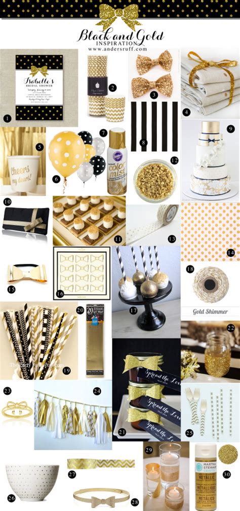 Black And Gold Bridal Shower Or Birthday Party Inspiration Gold