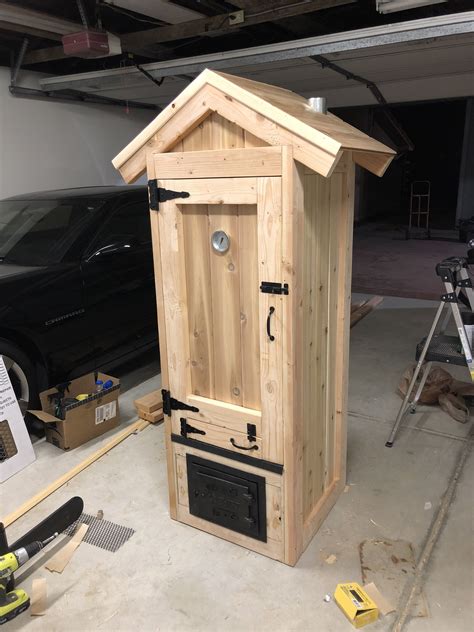 Homemade Smokehouse DIY Smoker Built With A Bypass Firebox Racks Cedar For Homemade