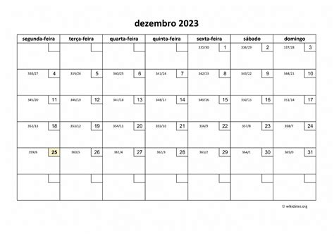 Calendário Dezembro 2023