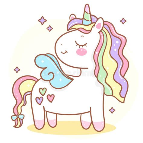 Cute Unicorn Angel Vector Pony Child Cartoon Kawaii Animal Horse Horn
