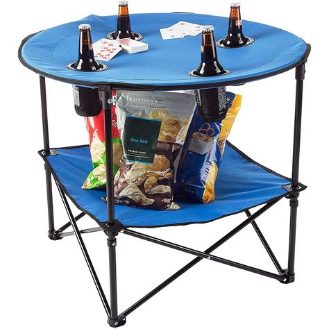 Round Folding Table 24 Portable Picnic Beach Table W Bag Walmart