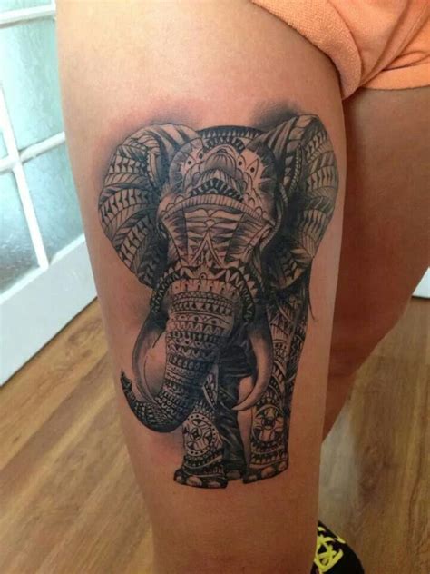 Pin On Elephant Thigh Tattoos